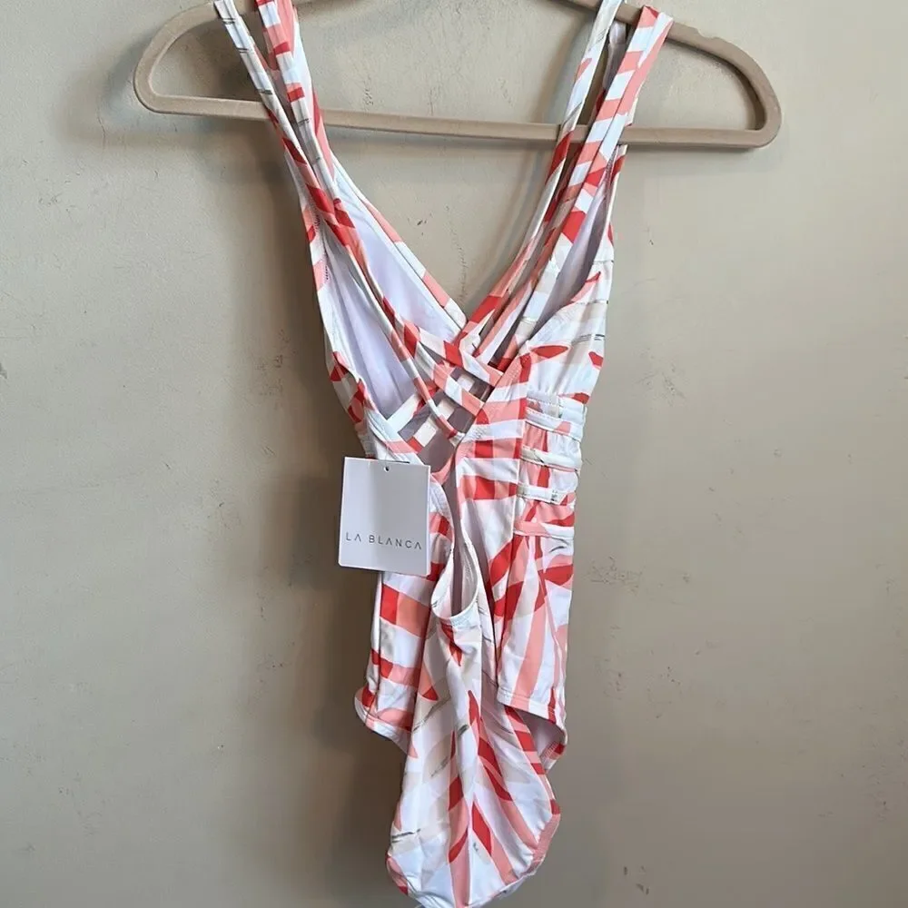 La Blanca Vista Mirage Multi Strap Cross Back One Piece Swimsuit 4